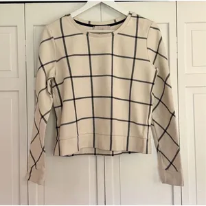 Loft windowpane crewneck crop sweater M thumbnail 3