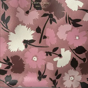 Kate Spade NY Briar Lane Gala Pink/Cream Floral Leather Shoulder Bag Purse 🌸🌸 thumbnail 7