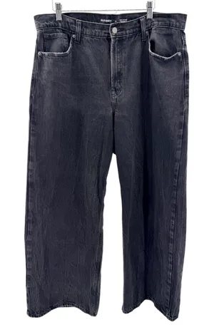 Old Navy Extra High Rise Wide Leg Jeans Faded Black 14 Grunge Indie Baggy 90s thumbnail 1