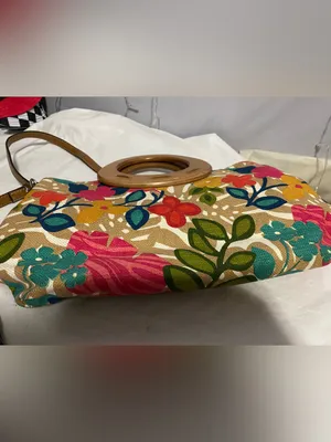Floral Canvas Tote Bag in Multicolor thumbnail 4