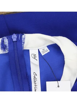 NY Collection Colorblock 2-Piece Dress and Jacket Set Sapphire Blue / White 6P thumbnail 8