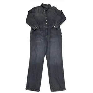 Own. NWT Black Denim Boiler Suit | Snap Front Coverall Jumpsuit | Size 16R thumbnail 2