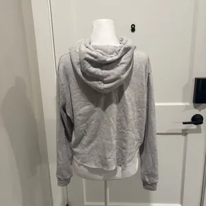 Brandy Melville Gray Cropped Hoodie Raw Hem Oversized thumbnail 2