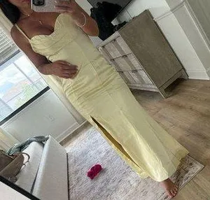 Azazie lemon dress bridesmaid thumbnail 1