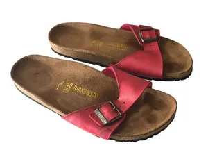 Birkenstock Madrid Slide Sandals Red 40 Narrow Women's Size 9 thumbnail 1