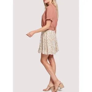 Lost & Wander Women's Floral Occasion Mini Skirt Boho Ivory S $118 thumbnail 3