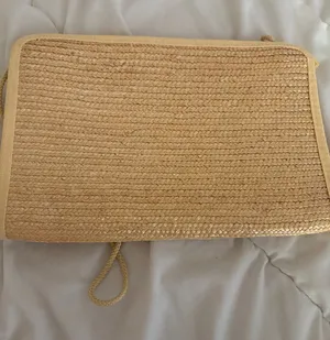 Vintage Woven Straw Crossbody Bag - Natural thumbnail 1