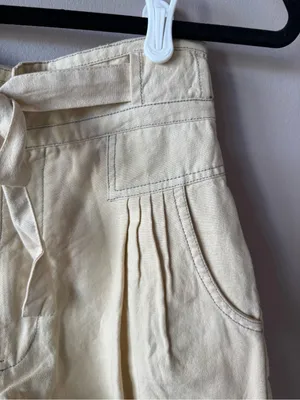 Free People One Womens Ivory Penny High-Waisted Paper Bag Tie Waist Short Size 2 thumbnail 5