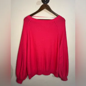 Free People Found My Friend Rock Candy‎ Pink Sweater Size Large thumbnail 4