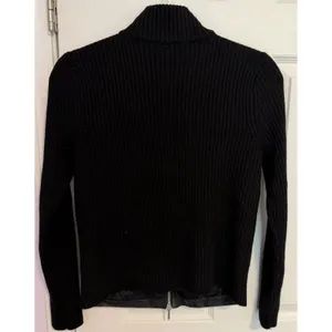 VTG Lauren Ralph Lauren Motorcycle Jacket PM Leather/Merino Wool Black Y2K Biker thumbnail 3