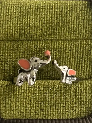 Playful Baby Elephants Stainless Steel Silver Adjustable Ring Size 6-9 NWT thumbnail 2