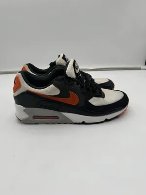 Nike Air Max 90 Sneakers Size 7.5 Black Orange White DM0029-101 thumbnail 5