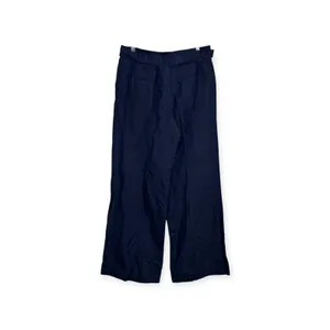 Ann Taylor Navy Blue Linen Blend Wide Leg Belted Trousers Pants 826676 Sz 4 NEW thumbnail 3