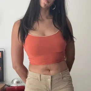 Brittany Black Burnt Orange Cropped Cami Top with Adjustable Straps Size M thumbnail 2