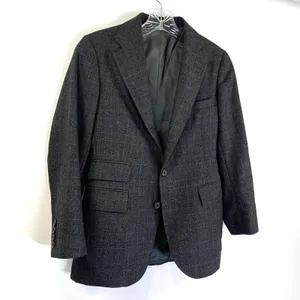 Polo Ralph Lauren Plaid Blazer Vintage Wool Gray USA Made thumbnail 9