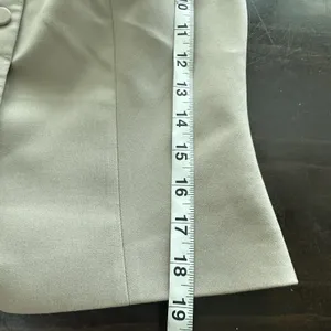 ZARA Tailored Vest Sz L Taupe Neutral Button Front Women’s Preppy thumbnail 11