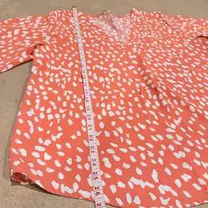 JODIFL Coral and White Patterned Blouse thumbnail 6