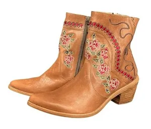 Anthropologie Marco Delli Embroidered Leather Western Boot Size 36 Floral Cowboy thumbnail 1