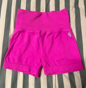 Free People Good Karma High Rise 2.75 Biker Shorts Neon Pink thumbnail 1
