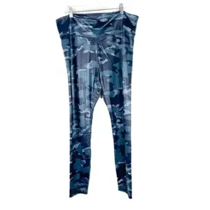 NWT One Dri-Fit Foiled Camo Print Leggings Thunder Blue Size Small S NEW thumbnail 2