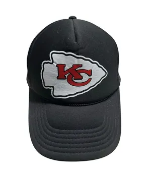 Otto KC Kansas City Chiefs Trucker Hat One-Size Snapback Cap Football NFL Black thumbnail 1
