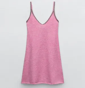 ZARA Wool Alpaca Beaded Strappy Dress Size M thumbnail 3