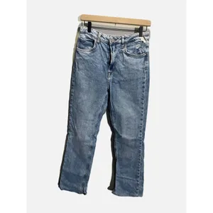 Zara Denim Jeans Womens Size 6 Blue High‎ Waisted Straight Leg Casual Boho thumbnail 2