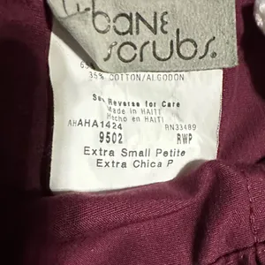 Urbane Straight-Leg Scrub Set in Burgundy with Blue Trim thumbnail 2