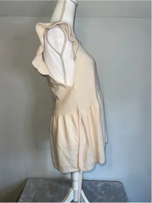 Free People Angora Ruffle Sleeve Babdydoll Sweater L thumbnail 3