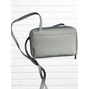 5/$25 Kathy Ireland Purse‎ Crossbody Grey Blue Flower Floral thumbnail 2