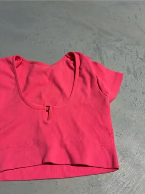 Aerie coral Scoop Neck Crop Top small thumbnail 5