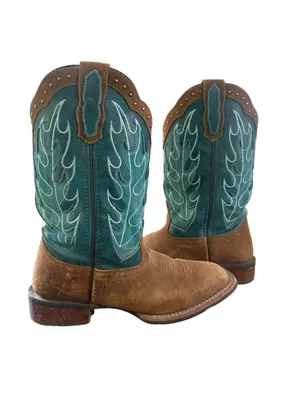 Laredo Women's Faye Broad Square Toe Leather Boots Womens Size 7.5 thumbnail 5