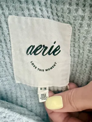 Aerie Waffle Button Down Shirt thumbnail 4