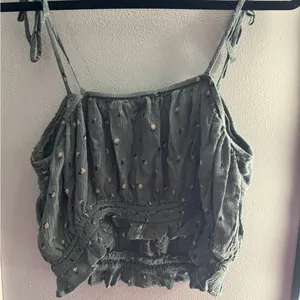American Eagle Outfitters blue slate Smocked Embellished Camisole thumbnail 2