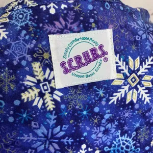Scrubstar Blue Winter Snowflakes Medical Scrubs Set Size Medium Scrub Top & Pants thumbnail 9