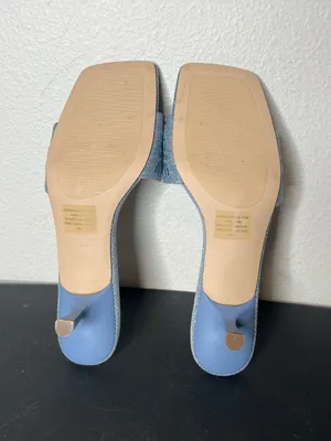 Steve Madden Embroidered Eyelet Floral Denim Josefina Slip On Kitten Heel thumbnail 7