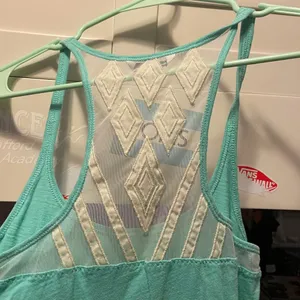 American Eagle Aqua spaghetti too with mesh details thumbnail 3