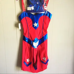 HALLOWEEN AMERICAN SUPER HERO 4pc Halloween Cosplay Costume S thumbnail 2