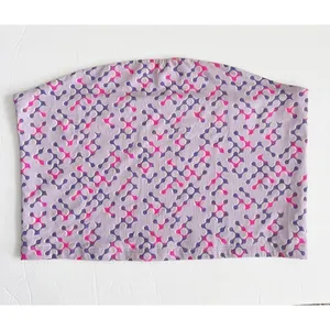NEW BP. Nordstrom Purple Geometric Crop Tube Top L Retro Boho Strapless LARGE thumbnail 2