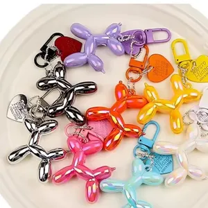 Boutique NEW Iridescent Purple Balloon Dog Keychain Purse Charm Y2K‎ thumbnail 5
