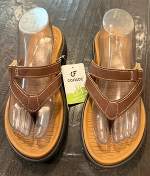 Coface Size 9 Flip Flop Sandals Brown‎ Orthotic Arch Support Yoga Mat Sole NEW thumbnail 1