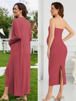 Strapless Maternity Dress with Matching Duster thumbnail 3