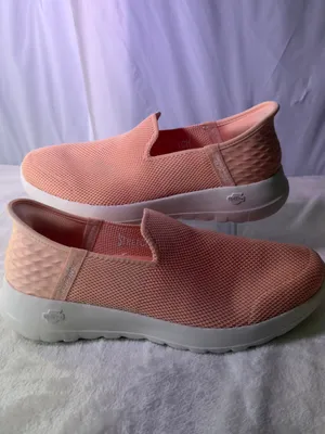 Skechers Pink Mesh Slip-On Walking Sneakers thumbnail 2