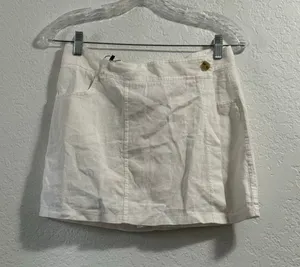 New Milio Milano LINEN MINI WRAP SKIRT W/POCKETS S thumbnail 1