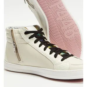 P448 Nautilus High‎ Top Skate Sneakers White Italian Size 35 (US 5) EUC thumbnail 2