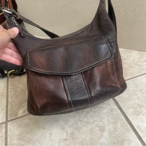 Vintage Fossil Messenger Bag, Crossbody Bag~ Dark Brown Leather STRAP HAS‎ wear thumbnail 13