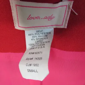 Love Ady Red Cropped Blazer Jacket Hot Pink Lining Size Small S NWOT thumbnail 4