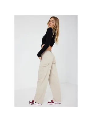 Garage Jeans Size 26‎ Tan Carpenter Cargo Wide Leg Rigid High Rise Grunge Punk thumbnail 8