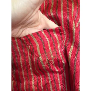 Vintage 90s Victoria Secret Nightshirt Nightgown Button Up Satin Red Gold Sz M thumbnail 2