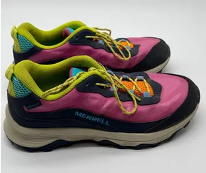 Merrell Waterproof Hiking Shoes Women 6 Pink Navy Neon Trail Sneakers thumbnail 1